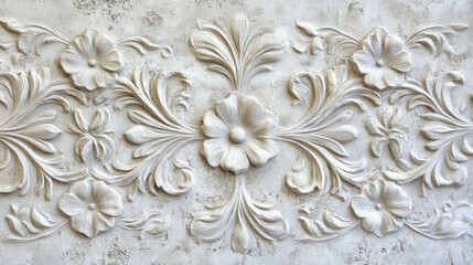 Elegant floral plaster wall texture for interior design and decor inspiration
