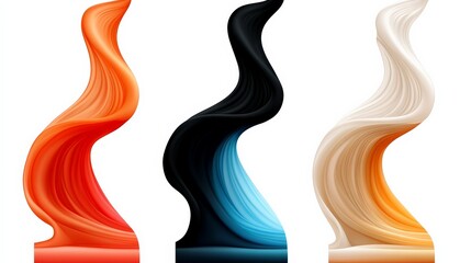 Abstract Flowing Curves in Vibrant Colors and Smooth Motion