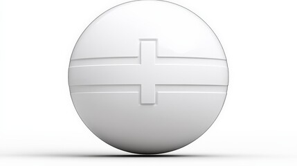 Obraz premium Glossy White Sphere with Plus Sign Symbol on a Minimal Background