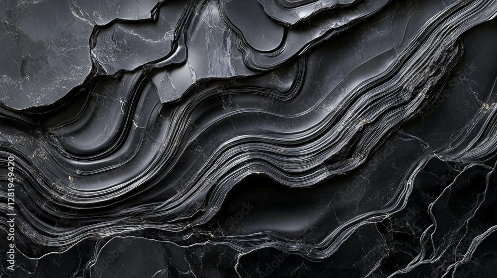 Poster elegant black slate texture with fine layers for interior design and architecture
