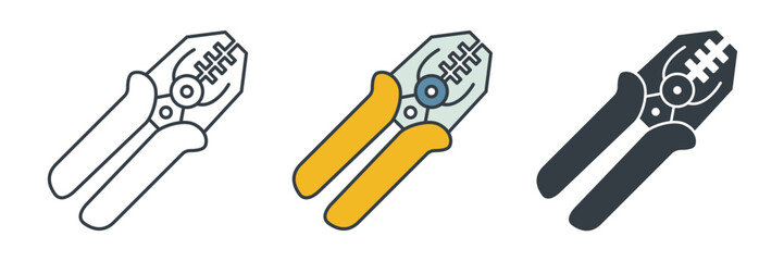 Wire Stripper icon symbol vector illustration isolated on white background
