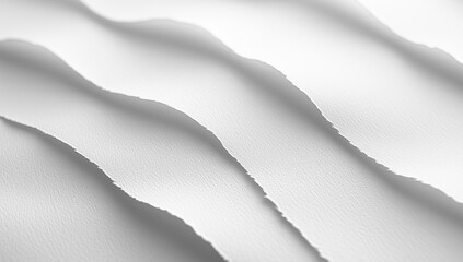 Abstract wavy torn paper texture in white.