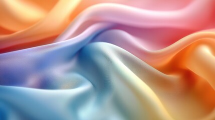 Obraz premium A softly flowing pastel fabric drapes in smooth waves, creating a sense of luxury and elegance.