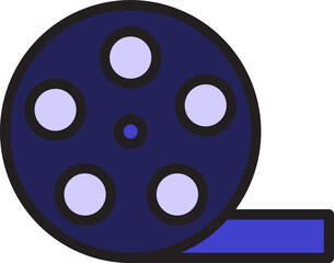 Film Roll Filled Line Icon