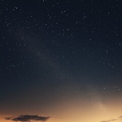 Fototapeta premium Starry night sky with a touch of sunset.