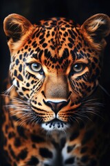 Obraz premium A close-up of a tiger's face highlighting the eyes and stripes.