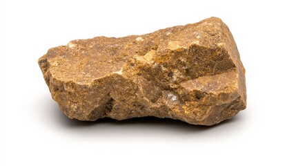 Natural Brown Rock Isolated on White Background for Background Use