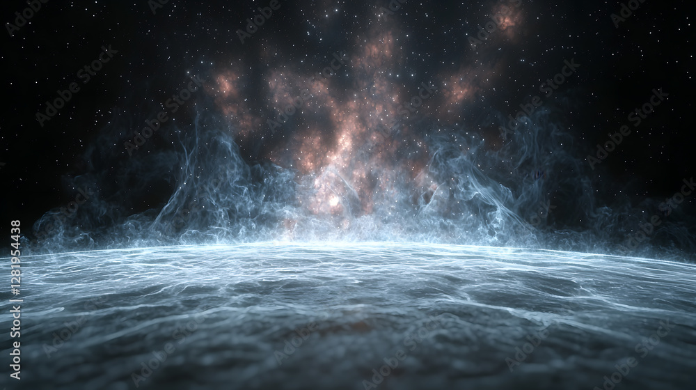 Aufkleber cosmic nebula event outer space digital art stellar environment wide viewpoint celestial concept for