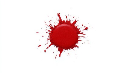 Bright Red Paint Splash on White Background for Creative Projects