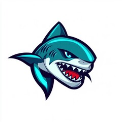 Aggressive Great White Shark Head Mascot Design