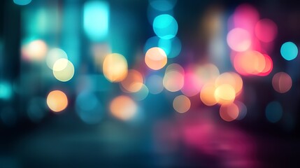 Obraz premium Dark blurred image with hints of teal and purple light, soft focus and dreamy abstract ambiance