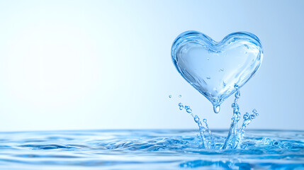 Water droplet heart splash tranquil setting nature photography serene environment close-up view love concept