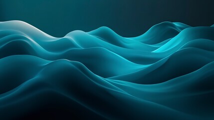 Obraz premium Dark futuristic gradient with teal and blue hues, softly glowing with high contrast for a sci-fi inspired mood