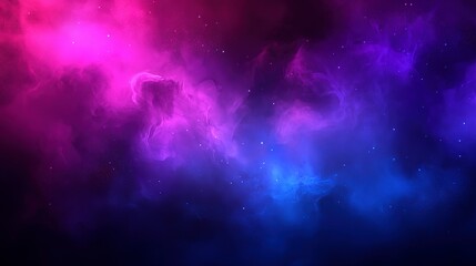 Obraz premium Dark neon abstract background with glowing purple and blue lights, softly blurred, creating a futuristic and dynamic effect