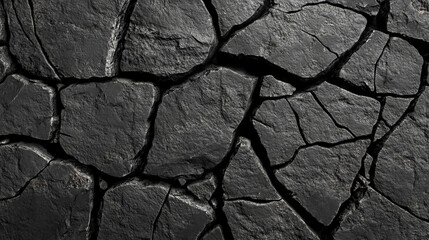 Rough black slate with cracks for natural background or design texture