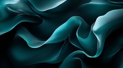 Obraz premium Dark teal and black abstract gradient, softly glowing and blending, evoking a mysterious and moody ambiance