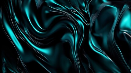 Obraz premium Dark teal and black abstract gradient, softly glowing and blending, evoking a mysterious and futuristic aesthetic