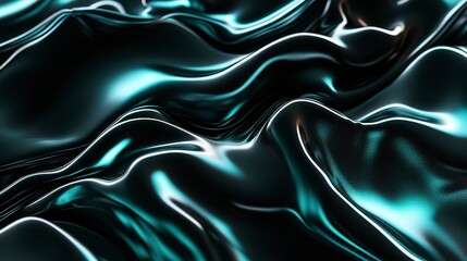 Obraz premium Dark teal and black abstract gradient, softly glowing and blending, evoking a mysterious and futuristic aesthetic