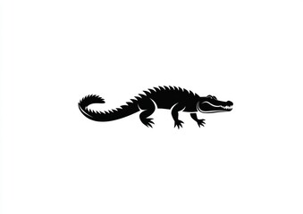 Fototapeta premium Stylized Alligator Silhouette A Powerful Reptile Image