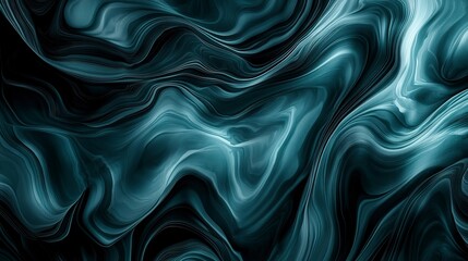 Obraz premium Dark teal and black abstract gradient, softly glowing, evoking a mysterious and moody ambiance