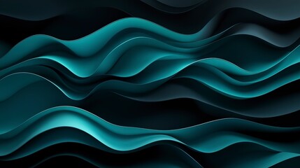 Fototapeta premium Dark teal and black gradient, softly glowing and blending, evoking a mysterious and futuristic mood