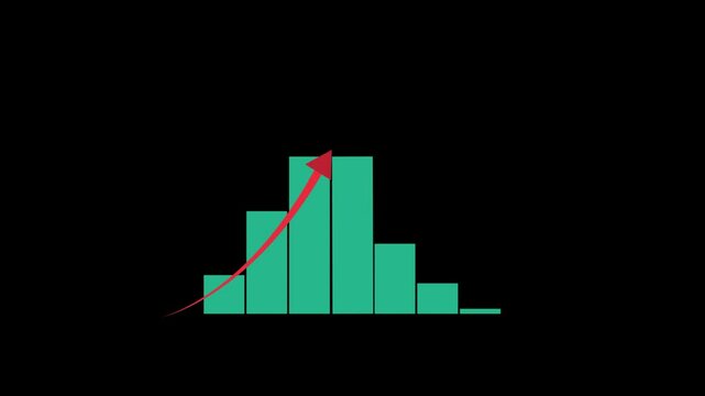 Animated down graph icon designed in flat icon style, business or finance concept icon. Finance, Business Info graphic animation.