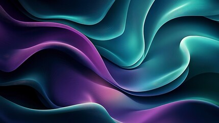 Fototapeta premium Deep cosmic-inspired gradient with teal and purple hues, softly glowing and blurred for a mysterious and futuristic vibe