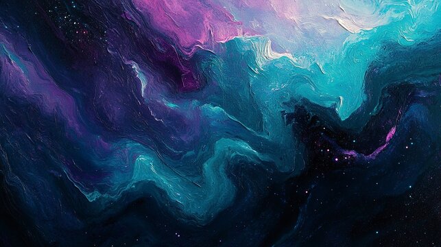 Deep cosmic-inspired gradient with teal and purple hues, softly glowing and blurred for a mysterious and futuristic vibe