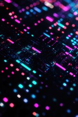 Bright digital rain particles forming a dynamic backdrop for promotional material or artistic designs.