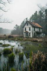 陰鬱な沼と廃墟 - 時が止まった場所