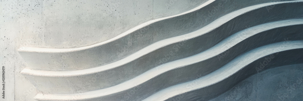 Aufkleber abstract concrete design with rounded horizontal ribbed texture for architectural interest