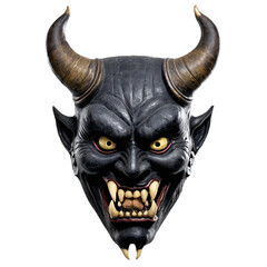 Naklejka premium asian demon mask isolated on transparent background