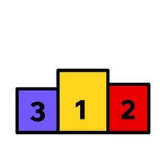 Champion Podium Filled Line Icon