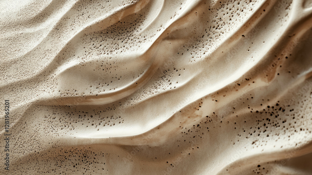 Poster textured sandy clay wall with smooth wave patterns for artistic background design