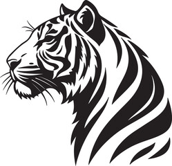Abstract trendy drawing of a tiger tiger vector illustration and vector illustration of a tiger Tiger head mascot on white background