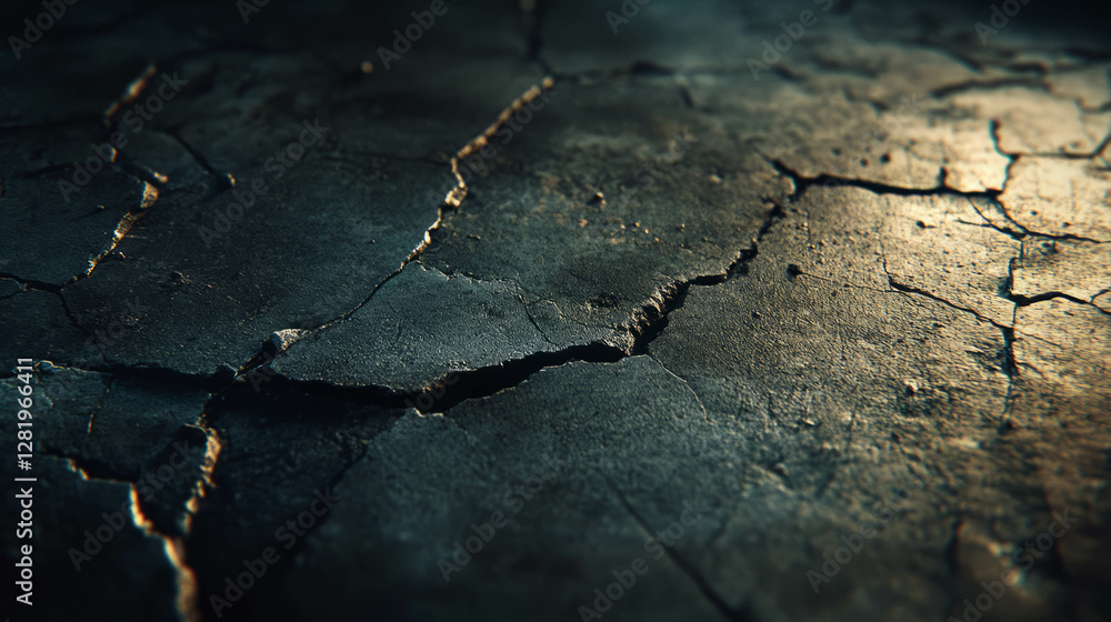 Poster weathered concrete floor with cracks texture for design and background use