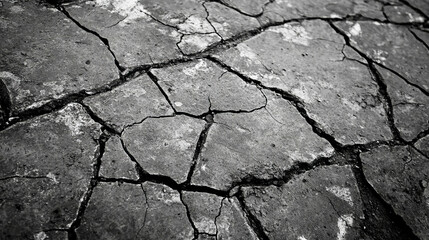 Rustic cracked concrete floor surface texture for design and background