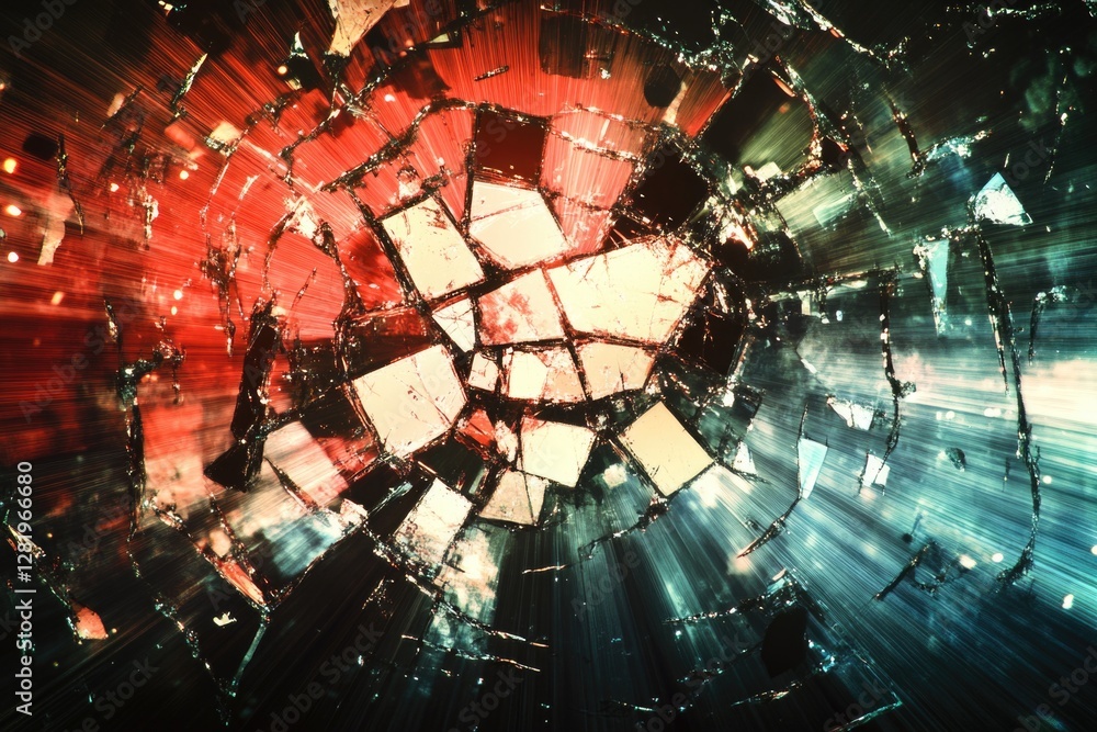 Poster abstract blurred background with shards of colorful glass.