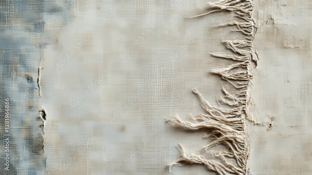 Poster rustic shabby fabric with frayed edges for crafting and design projects