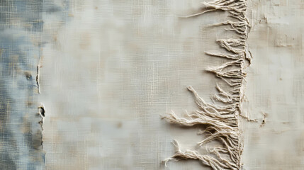 Rustic shabby fabric with frayed edges for crafting and design projects