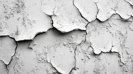 Obraz premium Rustic aged plaster wall surface with textured cracks and stains for interior design themes