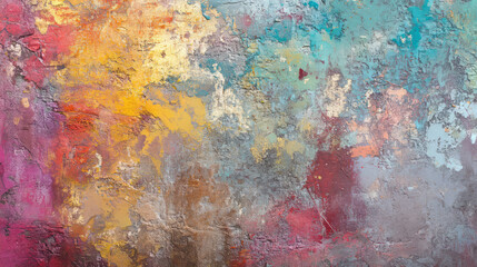 Shabby plaster wall with colorful stains texture for artistic design