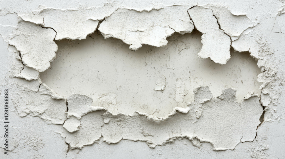 Poster weathered plaster surface with cracks and peeling texture for restoration and design projects