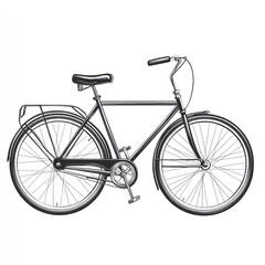Obraz premium Classic Black Bicycle Illustration Showing Detail