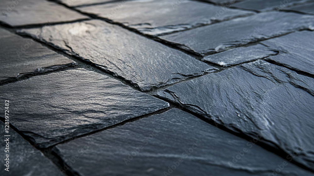 Poster texture of smooth black slate with subtle grey tones for background and design use
