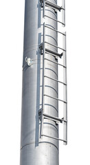 metal staircase on a white