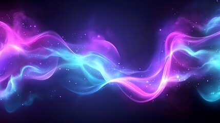 Obraz premium Neon abstract background with vivid purple and teal hues, softly glowing and blurred, evoking a futuristic and vibrant feel
