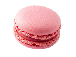 1 pink macaron isolated on transparent background
