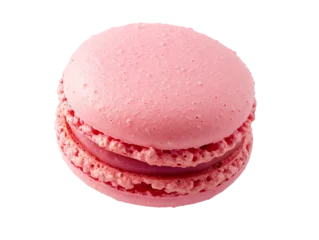Fototapete Rund 1 pink macaron isolated on transparent background © versus