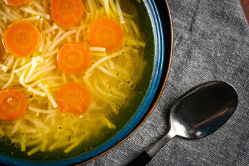 Chicken soup noodles.